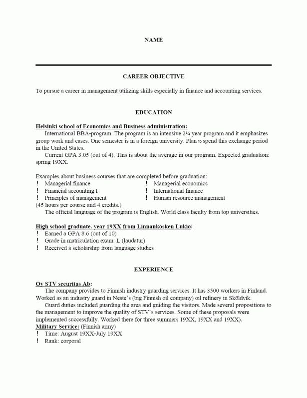 resume reference page samples