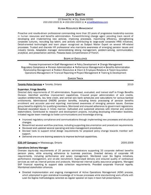 sample hr generalist resumes