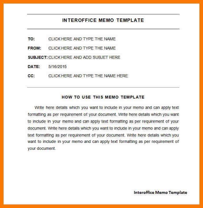 interoffice memo format word