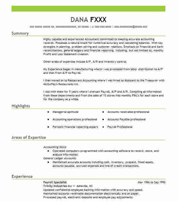 payroll specialist resumes