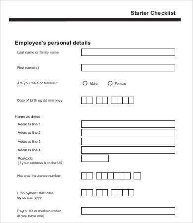 new employee checklist template