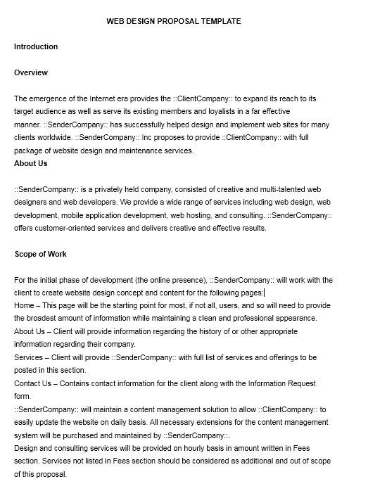 website development proposal template