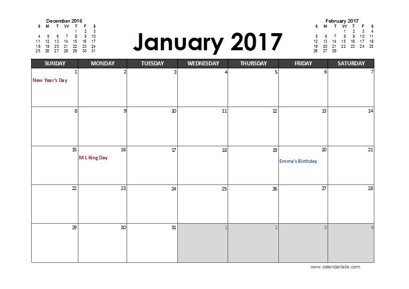 calendar planner template