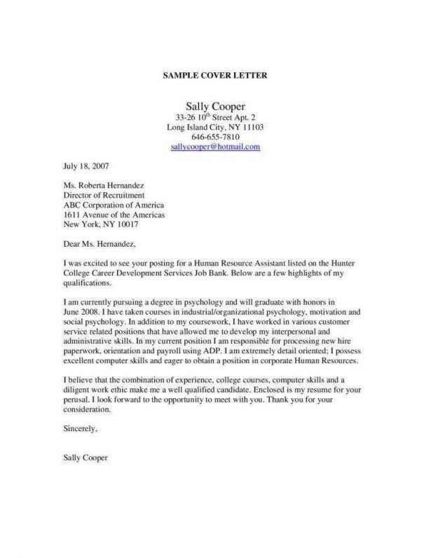 create a cover letter