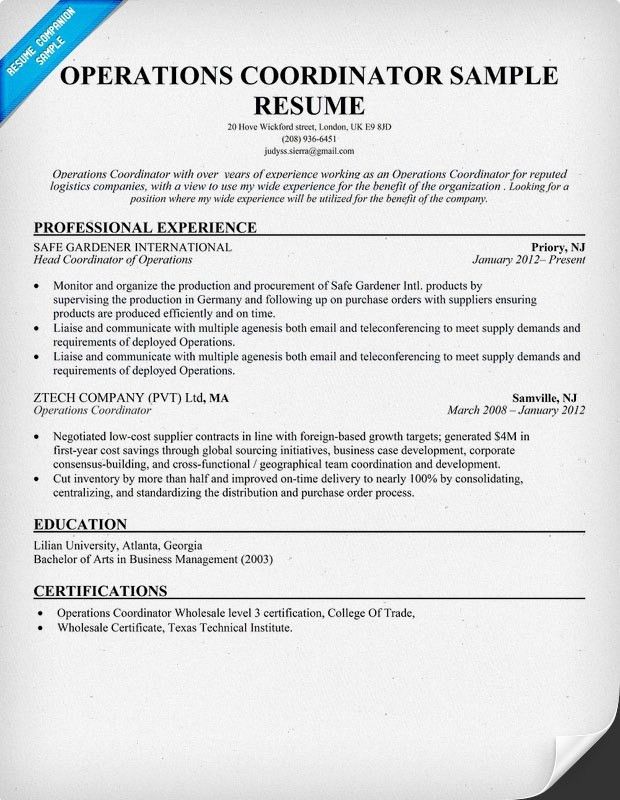 logistics coordinator resume