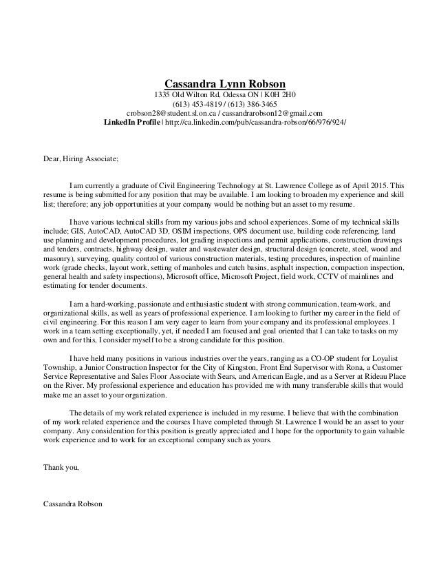 maintenance engineer cover letter