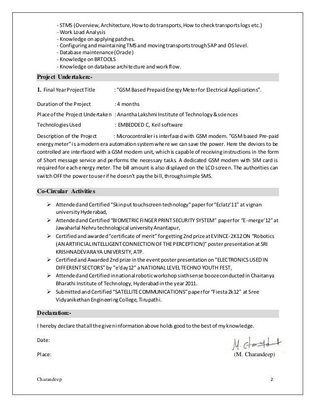 sap hr resumes