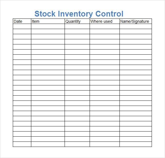 inventory control spreadsheet