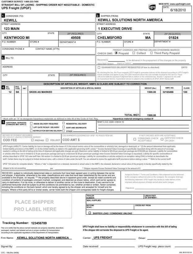 standard bill of lading pdf