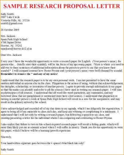 cover letter for research proposal