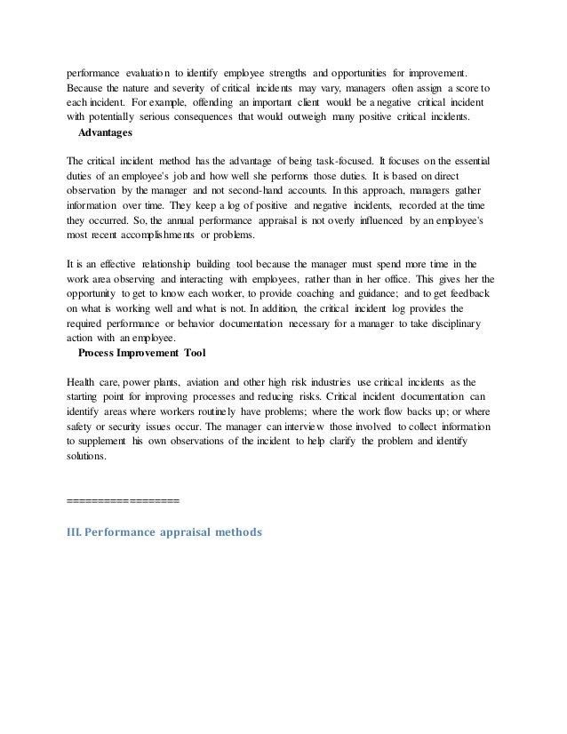 performance evaluation strengths and weaknesses examples