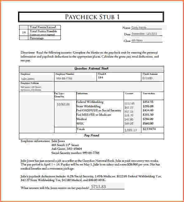 paystub template