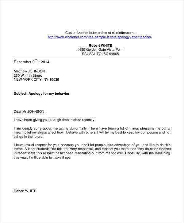 apology essay to teacher