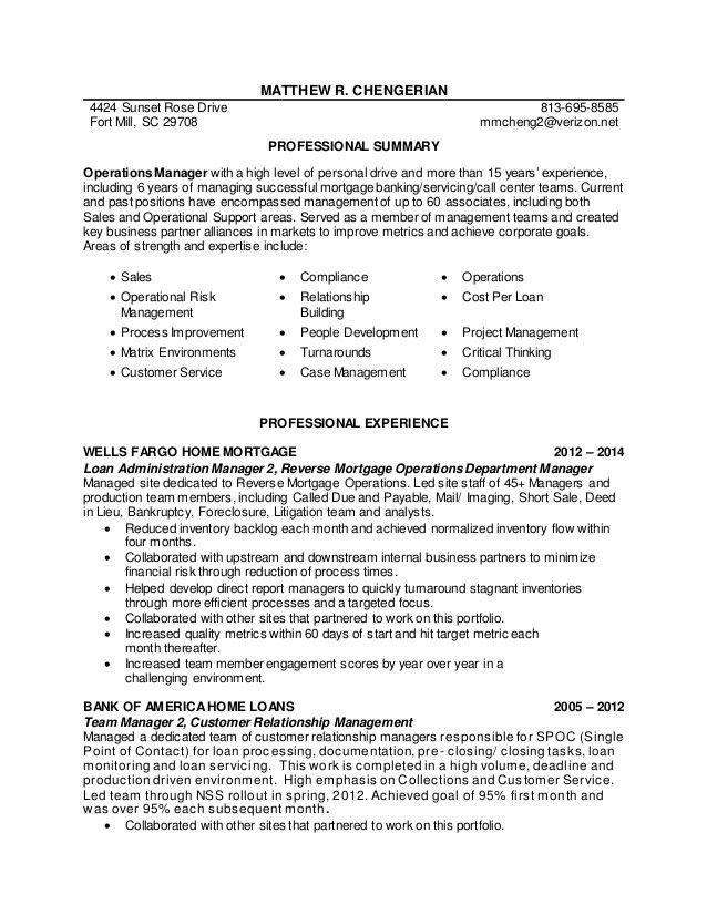 loan processor resume example