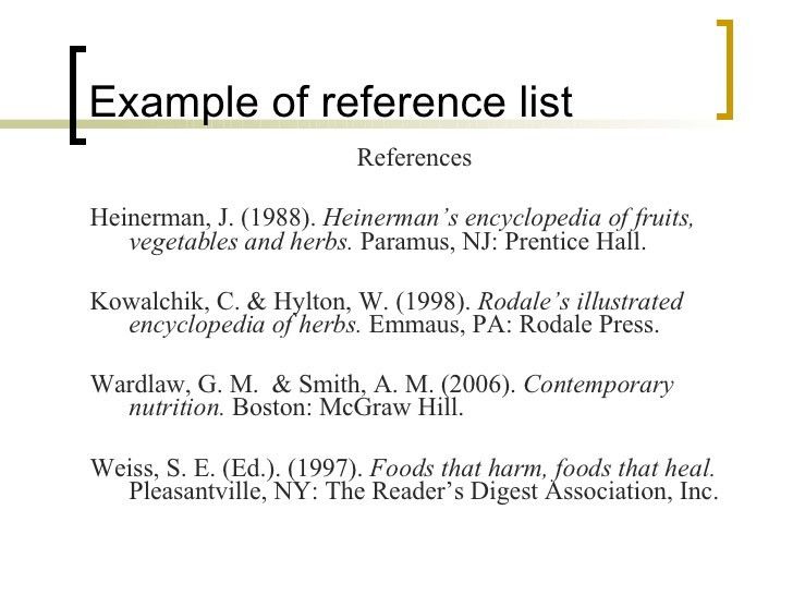 apa style reference list
