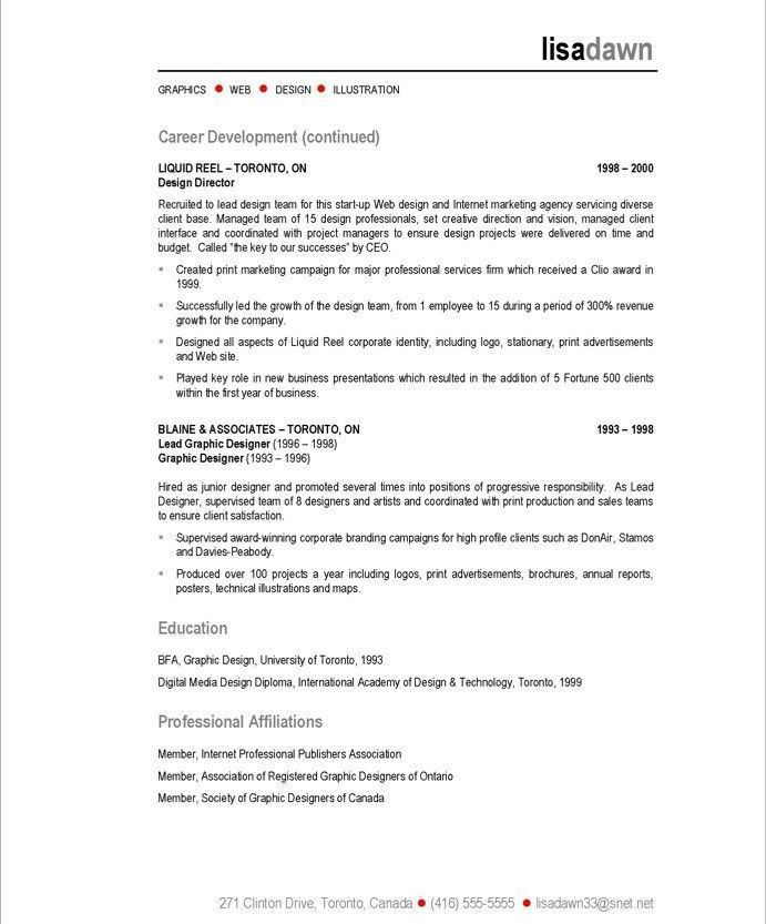 graphic design resume example