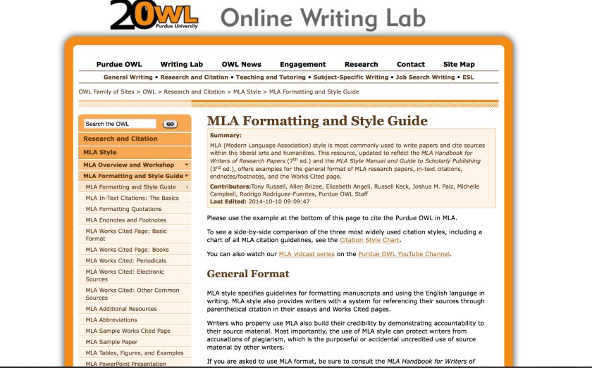 mla format basics