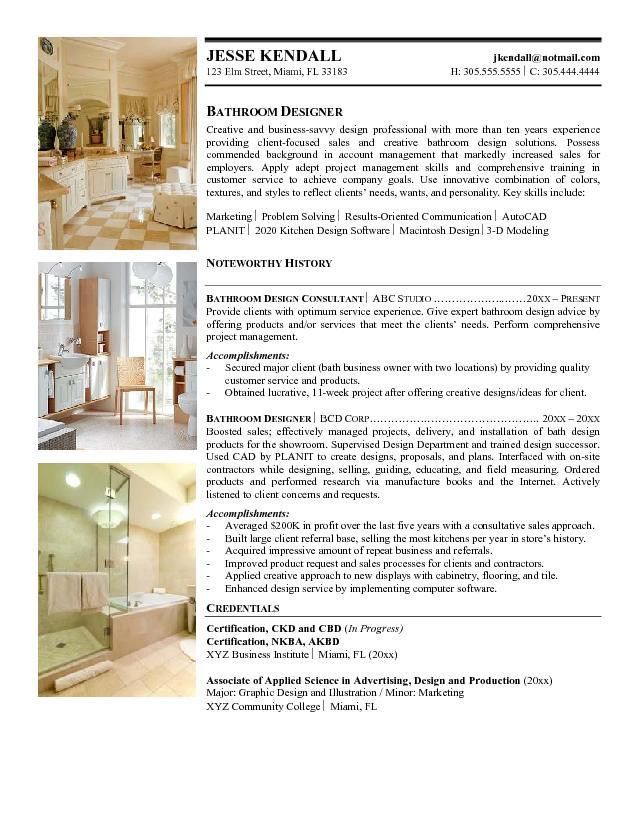 interior designer resume samples