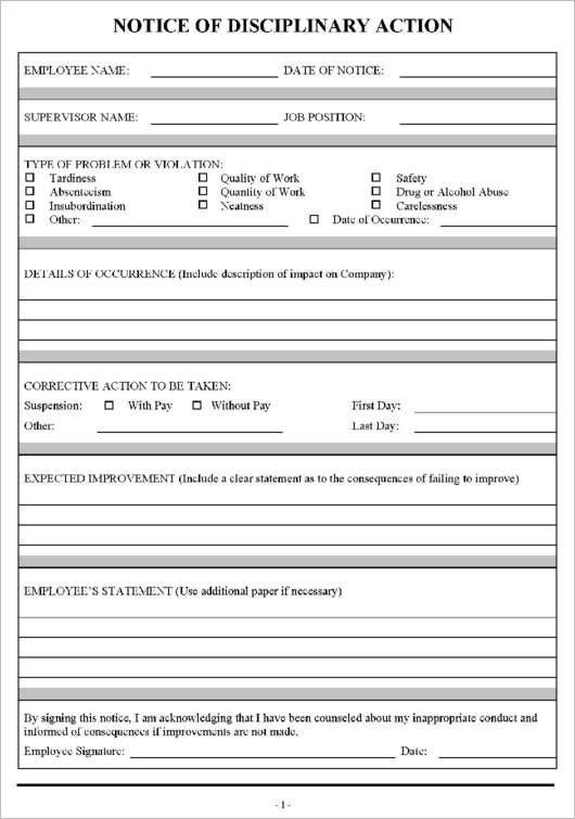 employee warning notice doc