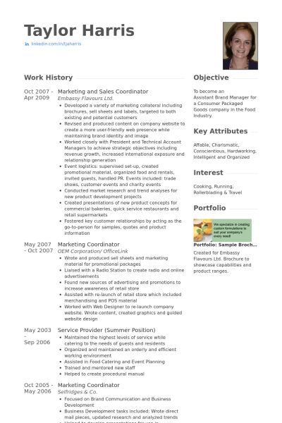 marketing coordinator resumes