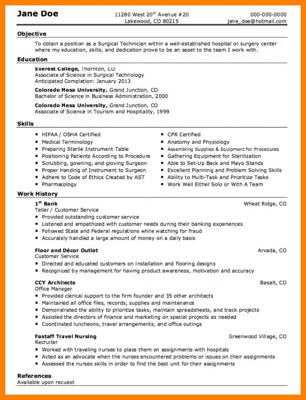 certified medical technician resume