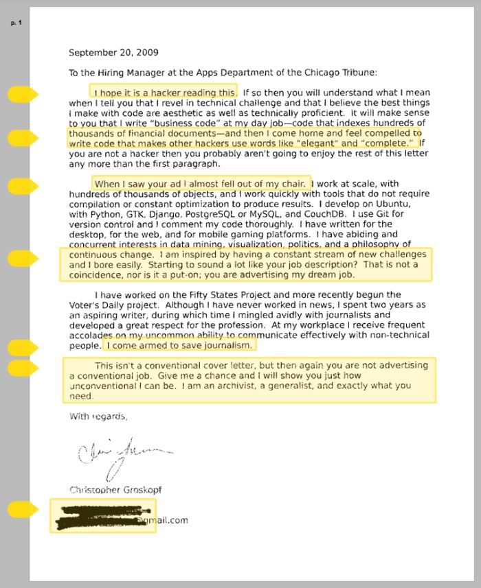 best cover letter ever