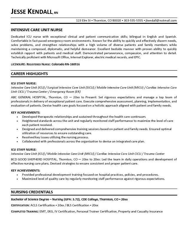 perioperative nurse resume