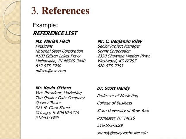 how to write a reference list for resume