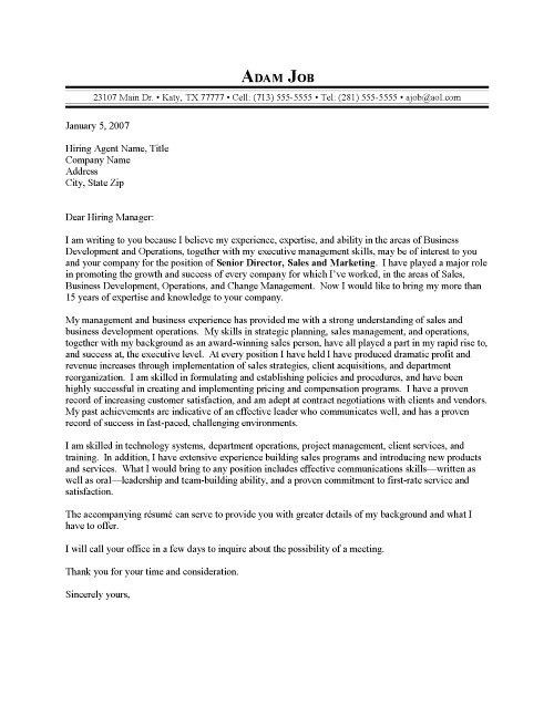salesperson cover letter