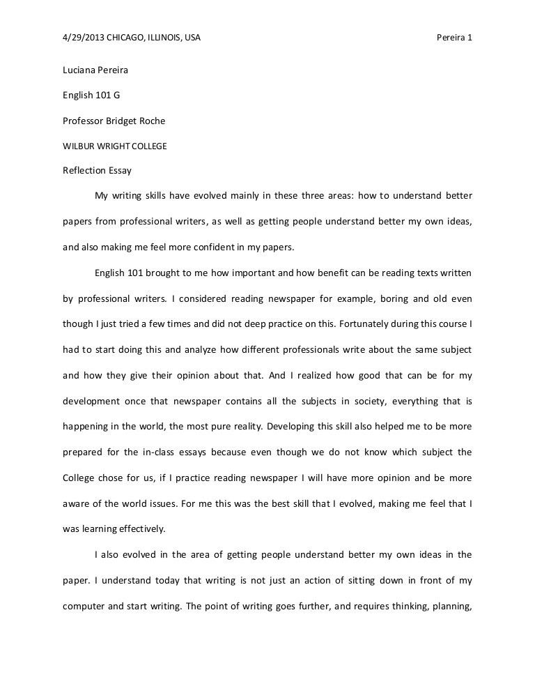reflective essay ideas