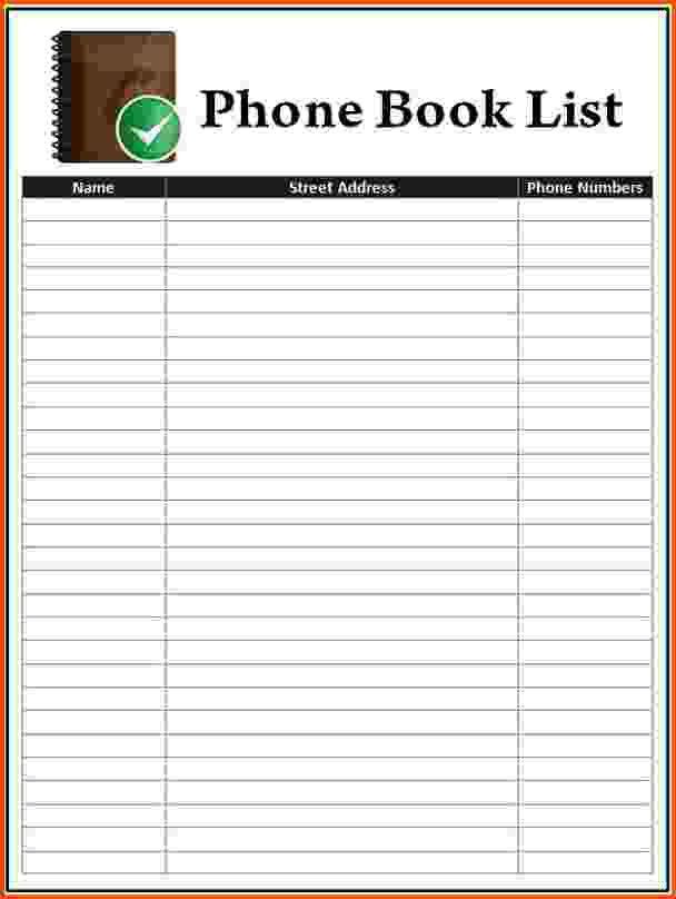 phone directory template microsoft word