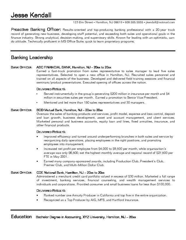 bank customer service representative resume