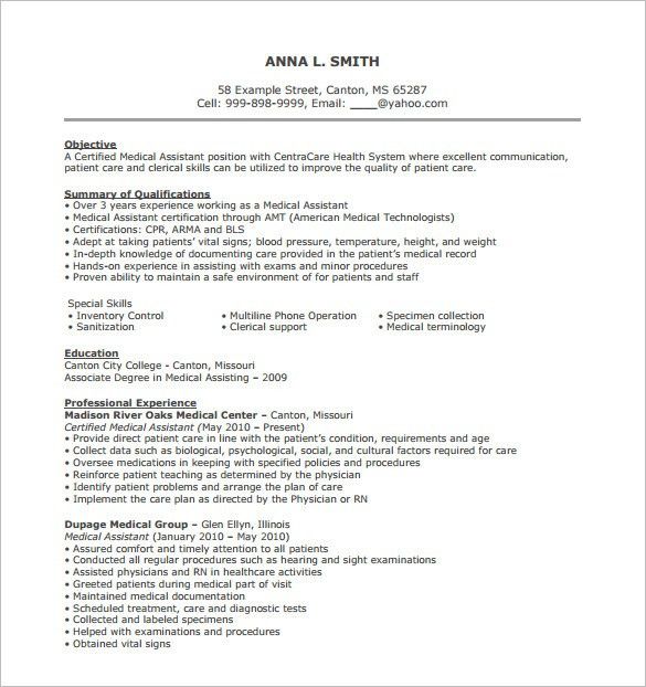 cover letter for medical field