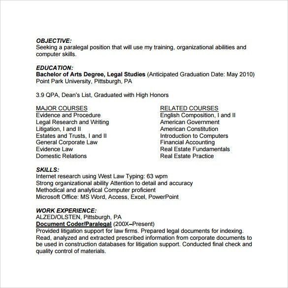 sample litigation paralegal resumes