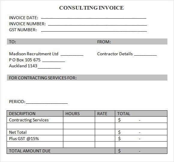 consulting invoice