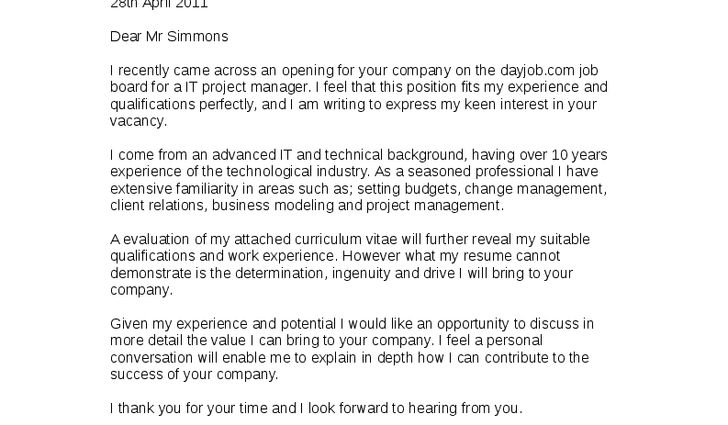 change management cover letter