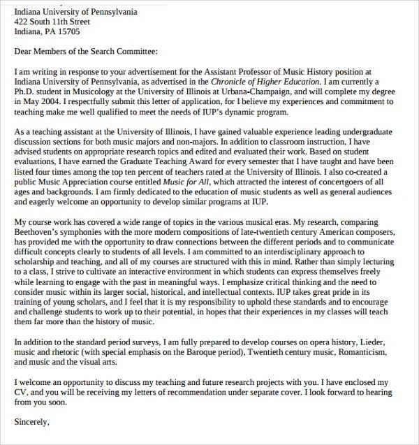 sample cover letter academic advisor