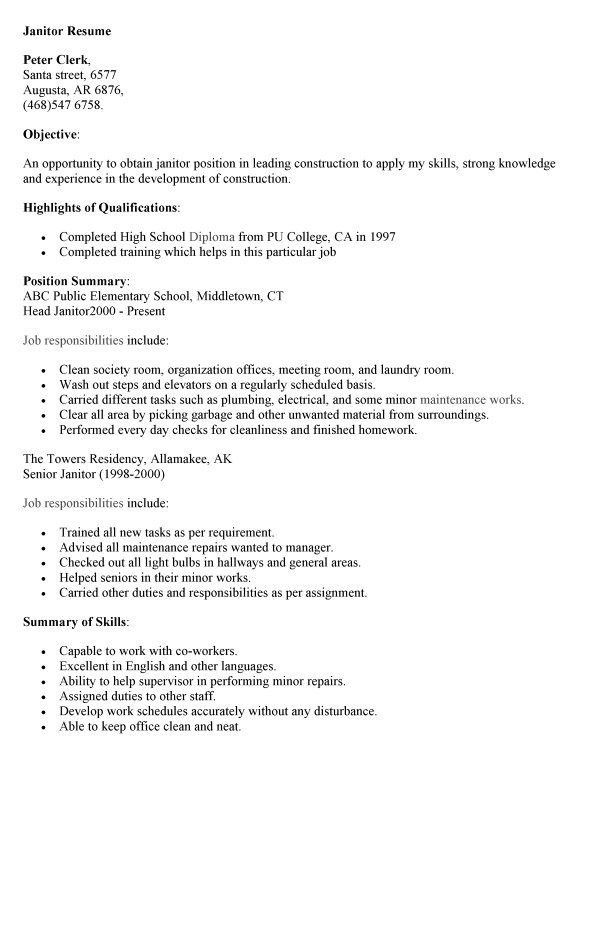 office cleaning resume