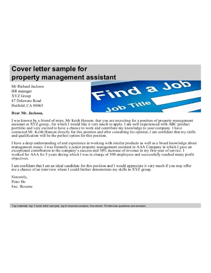 sample property management cover letter