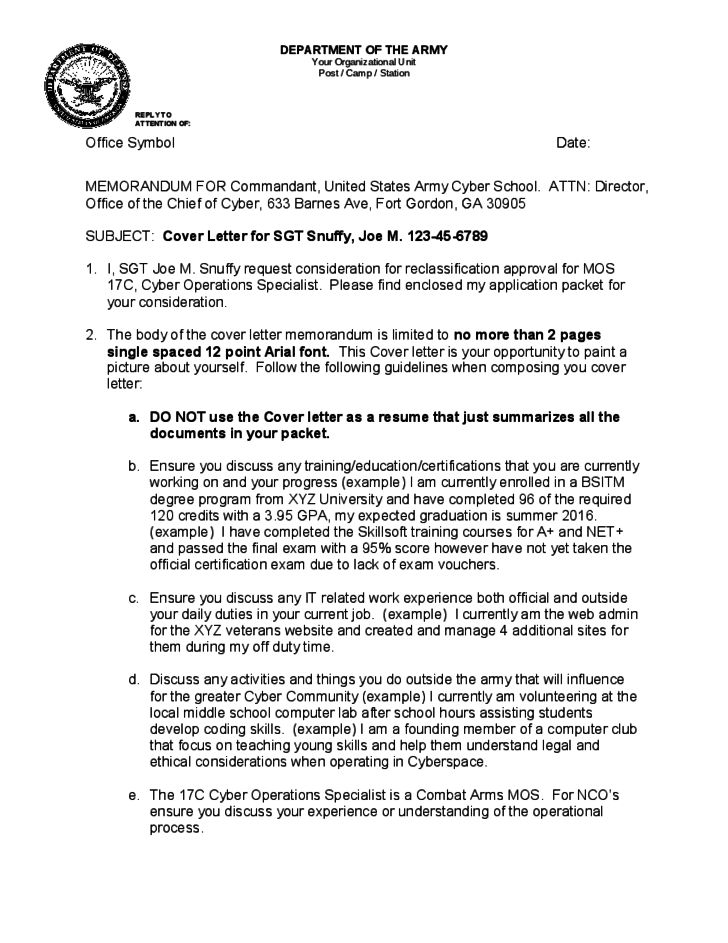 official memorandum format