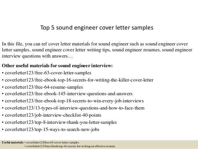 sound engineer resume sample