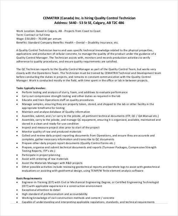 production job description