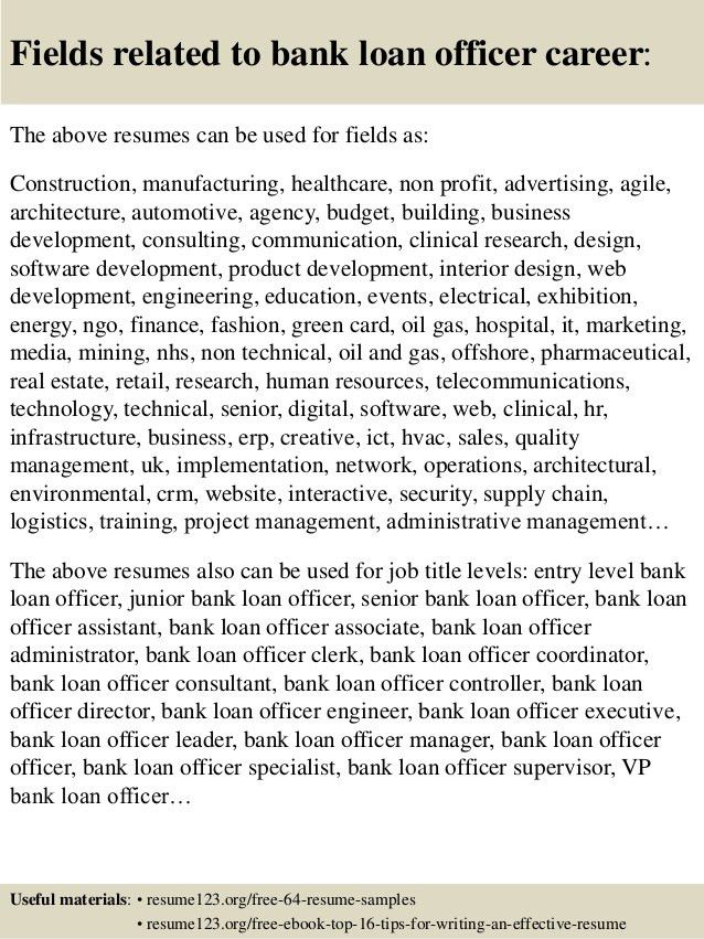 loan officer resume example
