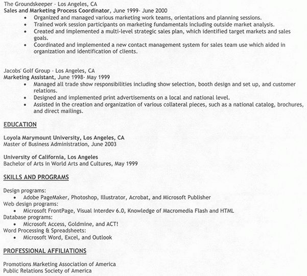 sample resume no experience