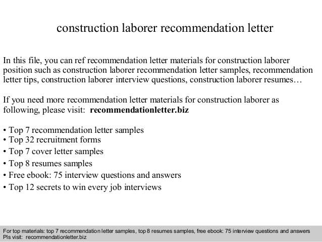 sample construction laborer resumes