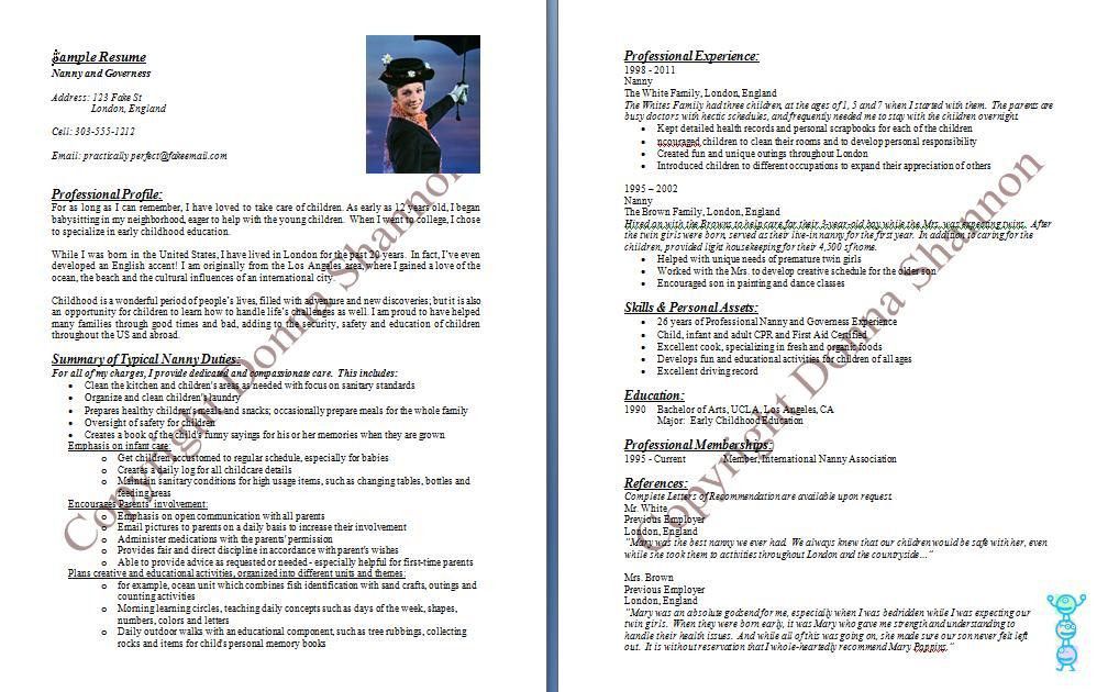objective for nanny resume