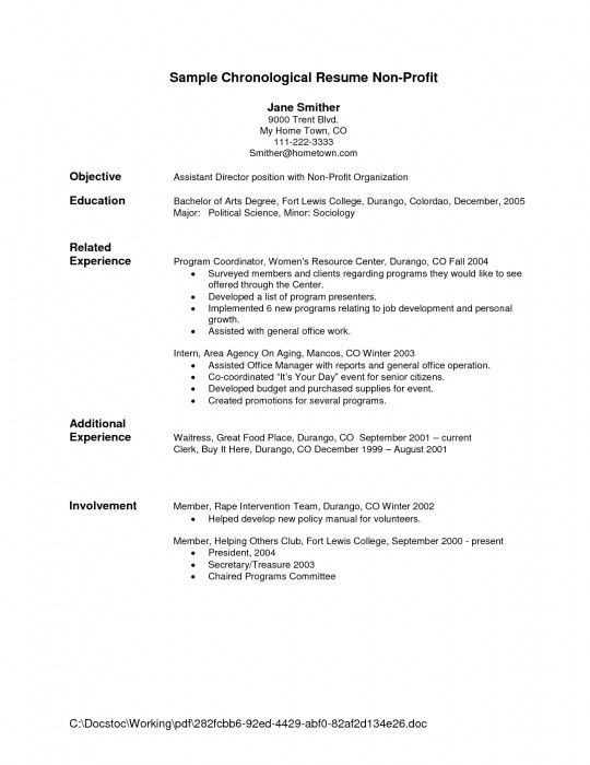 objective for resume server