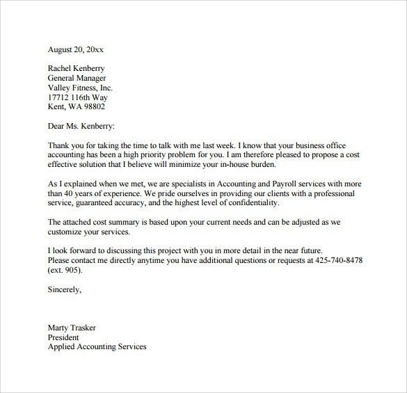 proposal cover letter example