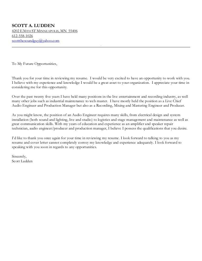 stage manager cover letter