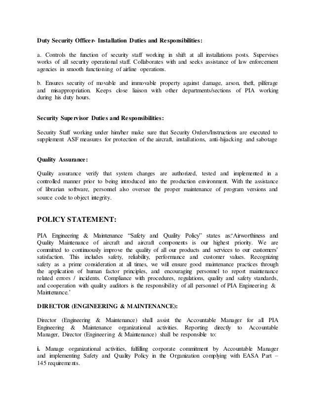 responsibilities of a security officer